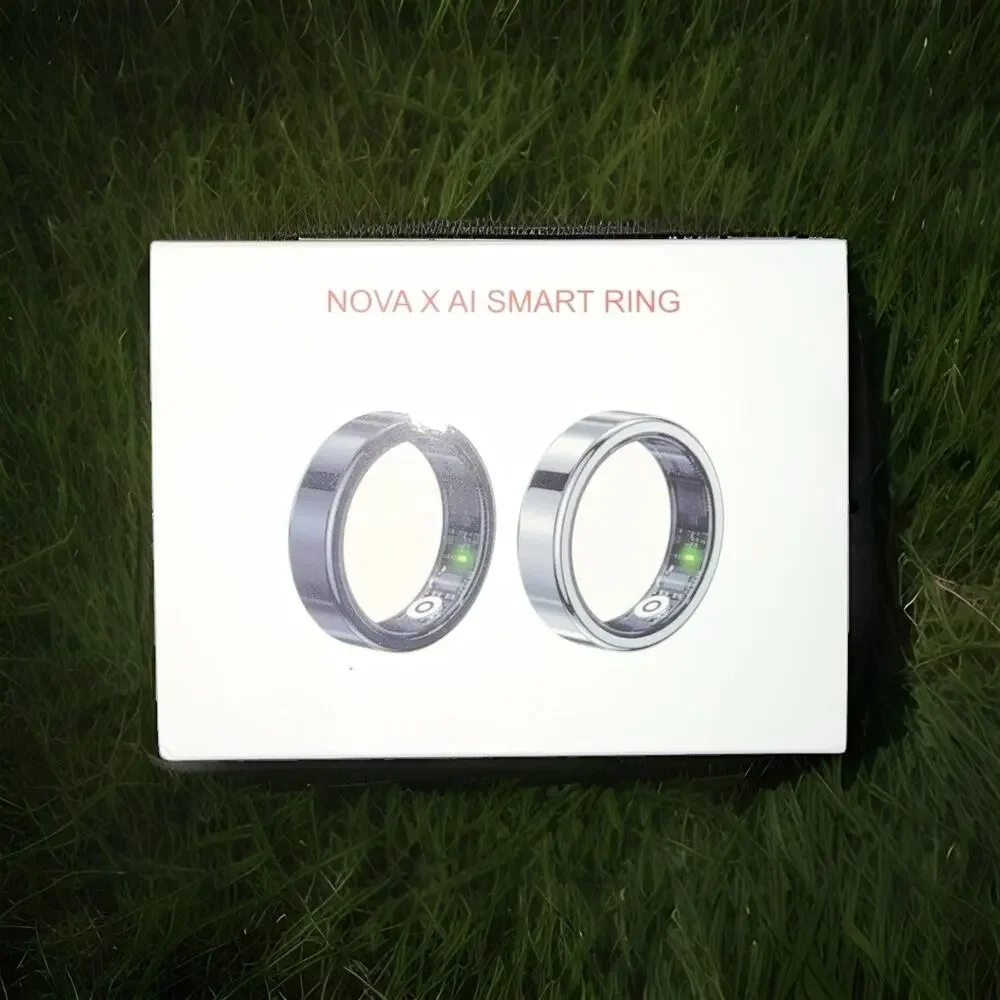 NOVA X AI Smart Ring Black Size 7 Heart Rate & Sleep Tracker w/ Manual & Cable